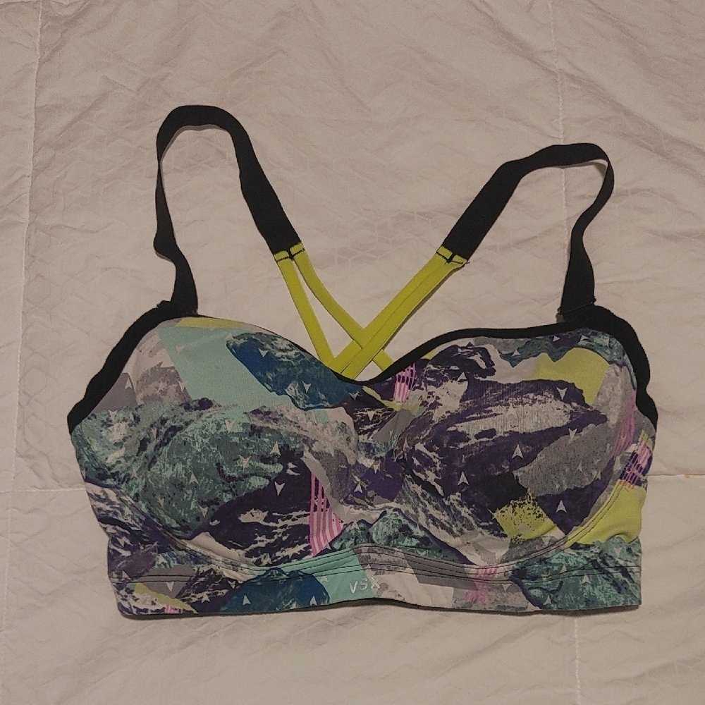 Printed Adjustable-Strap Sports Bra - Multi